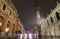 Vicenza, VI, Italy - January 15, 2023: Vicenza City in Italy with reflections of lights by night