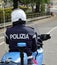 Vicenza, VI, Italy - October 9, 2022: biker policeman on motorcy