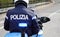 Vicenza, VI, Italy - October 9, 2022: biker policeman on motorcy