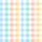 Vichy pattern for gift paper in orange, yellow, blue, green, white. Pastel multicolored tartan check plaid for dress, skirt.