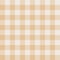Vichy plaid pattern in subtle orange and beige. Seamless decorative gingham plaid background art for tablecloth, gift paper.