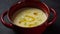 Vichyssoise, classic French chilled cream soup  - potato leek, and  onion topped with chopped chives