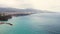 VICO EQUENSE, ITALY NOVEMBER 5 2019: Beautiful Amalfi coast sea view on small towns, houses and sea shore. Natural background. Tex