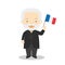 Victor Hugo cartoon character. Vector Illustration. Kids History Collection