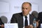 Victor Pinchuk, Ukrainian businessman and oligarch, keeping speech during press-conference devoted to Memorial center of Holocaust