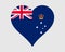 Victoria Australia Heart Flag. Vic Victorian Love Shape Flag. Australian State Banner Icon Sign Symbol Clipart. EPS Vector