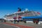 Victoria, BC / Canada - July 26.2006: Massive Cruise Ship docked by the pier.