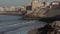 Victoria beach and skyline of Cadiz with the cathedral .Cadiz, Andalusia, spain.