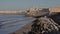 Victoria beach and skyline of Cadiz with the cathedral .CÃ¡diz, Andalusia, Spain.