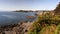 Victoria, British Columbia. Victoria city nature landscape at water with otters playing on Songhees Walkway, Vancouver