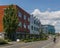 VICTORIA, CANADA - JULY 14, 2019: modern buildings and street view summer time British Columbia