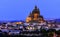 Victoria city, Gozo island, Malta with Rotunda of St. John the Baptist at sunset