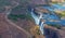 Victoria Falls photographed from the air.