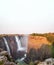 Victoria falls top view in Zambia under white sky