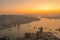 Victoria Harbour at evening during sunset, view at Devil Peak 9 April 2022