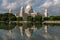 Victoria Memorial architectural monument building museum in Kolkata (Calcutta) with lovely water reflections.