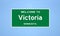 Victoria, Minnesota city limit sign. Town sign from the USA.