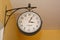 Victoria Railway Station London text sign on retro vintage timer wall clock