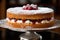 Victoria Sponge Cake. Traditional London dessert. Ai generative