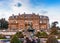 Victorian ancient castle and gardens and a fountain