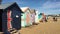 Victorian bathing boxes in Brighton beach Melbourne Victoria Australia