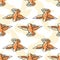 Victorian botanical hummingbird seamless vector background. Vintage pattern of exotic bird for all over print. Cute