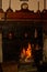 Victorian cast-iron range fireplace in cosy home