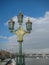 Victorian and classical lamppost detailed , London