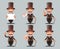 Victorian Gentleman Business Cartoon Characters Icons Different Actions Cute Man Set English 3d Isolated Background