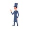 Victorian gentleman retro cartoon character, flat vector illustration isolated.