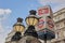 Victorian Globe Lights and Underground Sign outside Charing Cross Train Station London