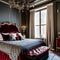 Victorian Gothic Bedroom: A dark and mysterious bedroom with ornate Victorian furniture, velvet drapes, and candle chandeliers5,