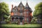 Victorian Gothic Style House (Cartoon Colored Pencil)