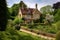 victorian house exterior, with view of stunning country landscape