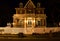 Victorian house at night