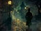 Victorian man of mystery on dark street