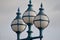 Victorian orb street lamps at Alexander Palace London England