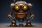 Victorian Steampunk small cute robot. Generate Ai