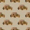 Victorian style vintage cars hipster steampunk design seamless pattern background