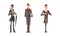 Victorian Tall Man Gentleman in Elegant Suit with Respectful Manner Standing Vector Set