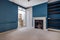 Victorian unfurnised room in petrol blue