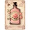 Victorian watercolor perfume card illustration, vintage victorian pink clipart