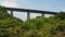 The Victorian wrought iron Meldon Viaduct, disused railway line and part of the Granite Way, Dartmoor