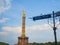 Victory Column with an old road sign in Berlin