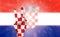 Victory for Croatia, football fan celebrating