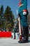 Victory Day in Russia. Officers of the guard of honor in the ranks. Military uniform, close-up on boots.