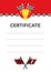 Victory or graduation certificate template for sports car or kart racer. Winner golden cup, checkered flags, finish.