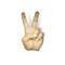 Victory hand sign paper