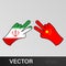 victory iran peace china hand gesture colored icon. Elements of flag illustration icon. Signs and symbols can be used for web,