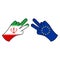 victory iran peace eu hand gesture colored icon. Elements of flag illustration icon. Signs and symbols can be used for web, logo,